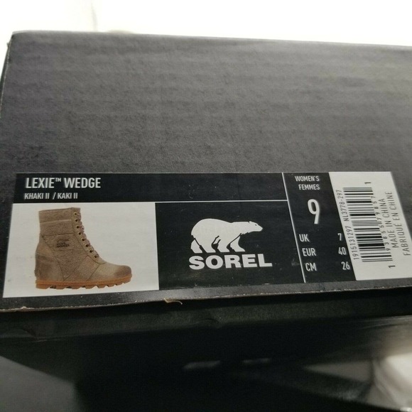 Sorel Women's Lexie Wedge Khaki II Winter Ankle Boots NL3778-297 Size 9 - Picture 9 of 11